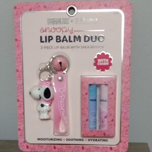 Peanuts Snoopy Pink and Blue Lip Balm Set with Charm
